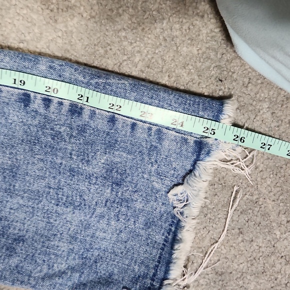 Juniors 13 Arizona highest rise slim straight jeans raw edge distressed - Picture 4 of 7